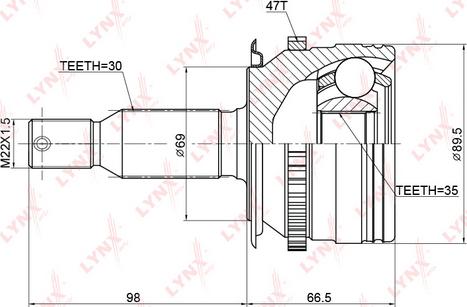 LYNXauto CO-3774A - Birləşmə dəsti, ötürücü val furqanavto.az