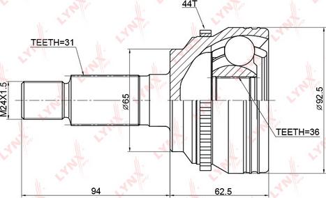 LYNXauto CO-3770A - Birləşmə dəsti, ötürücü val furqanavto.az