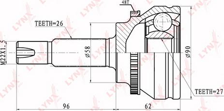 LYNXauto CO-7503A - Birləşmə dəsti, ötürücü val furqanavto.az