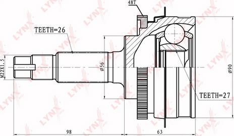 LYNXauto CO-7523A - Birləşmə dəsti, ötürücü val furqanavto.az