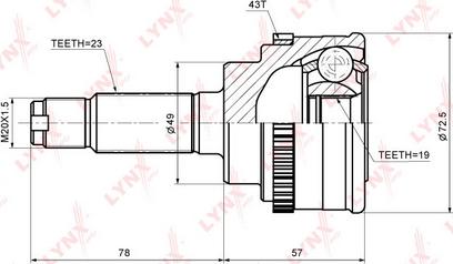 LYNXauto CO-7307A - Birləşmə dəsti, ötürücü val furqanavto.az