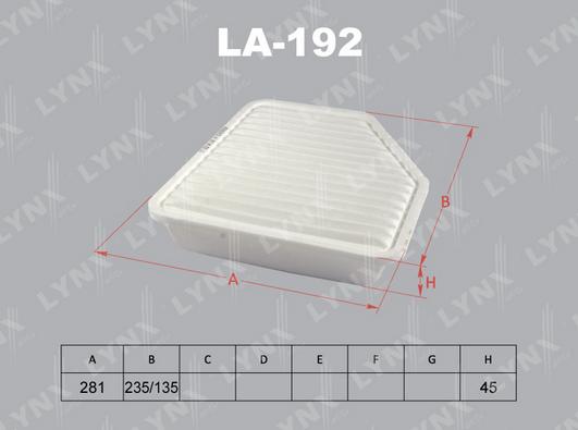 LYNXauto LA-192 - Hava filtri furqanavto.az