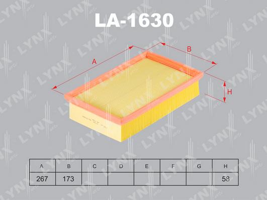 LYNXauto LA-1630 - Hava filtri furqanavto.az
