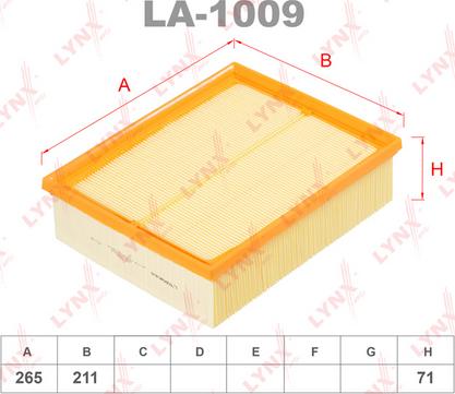 LYNXauto LA-1009 - Hava filtri furqanavto.az