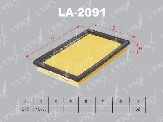 LYNXauto LA-2091 - Hava filtri furqanavto.az