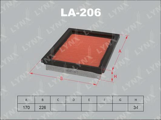 LYNXauto LA-206 - Hava filtri furqanavto.az