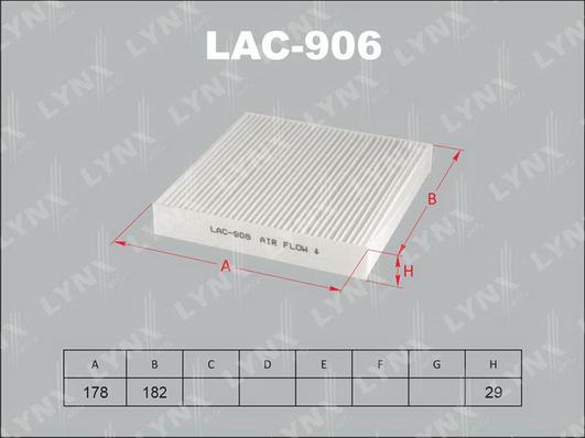 LYNXauto LAC-906 - Filtr, daxili hava furqanavto.az