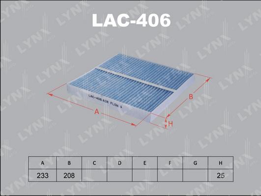 LYNXauto LAC-406 - Filtr, daxili hava furqanavto.az