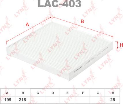 LYNXauto LAC-403 - Filtr, daxili hava furqanavto.az
