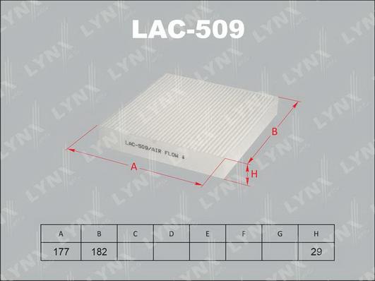 LYNXauto LAC-509 - Filtr, daxili hava furqanavto.az