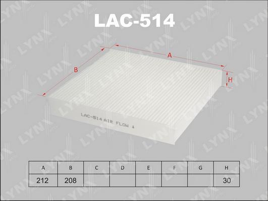 LYNXauto LAC-514 - Filtr, daxili hava furqanavto.az