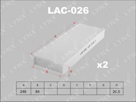 LYNXauto LAC-026 - Filtr, daxili hava furqanavto.az