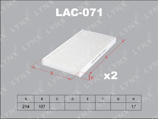 LYNXauto LAC-071 - Filtr, daxili hava furqanavto.az