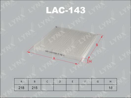LYNXauto LAC-143 - Filtr, daxili hava furqanavto.az
