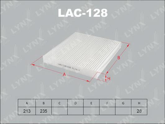 LYNXauto LAC-128 - Filtr, daxili hava furqanavto.az