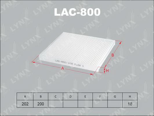 LYNXauto LAC-800 - Filtr, daxili hava furqanavto.az