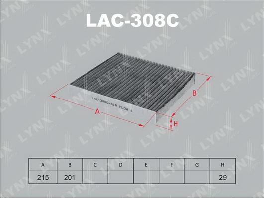 LYNXauto LAC-308C - Filtr, daxili hava furqanavto.az