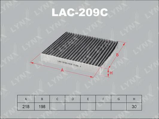 LYNXauto LAC-209C - Filtr, daxili hava furqanavto.az