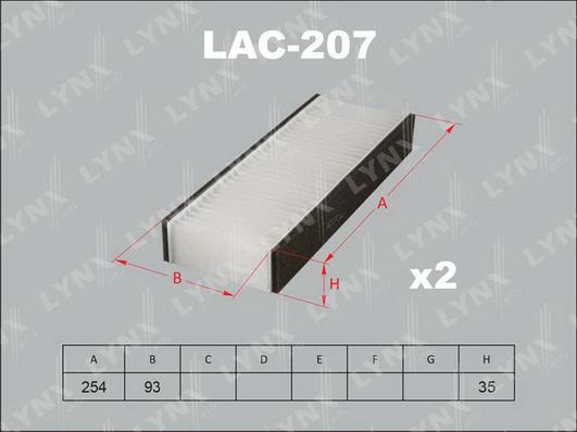 LYNXauto LAC-207 - Filtr, daxili hava furqanavto.az