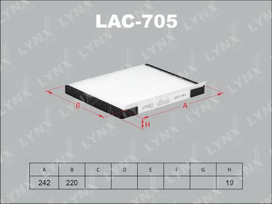 LYNXauto LAC-705 - Filtr, daxili hava furqanavto.az