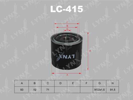 LYNXauto LC-415 - Yağ filtri furqanavto.az