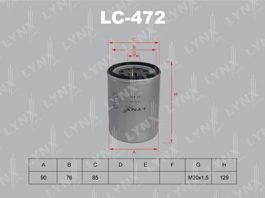 LYNXauto LC-472 - Yağ filtri furqanavto.az