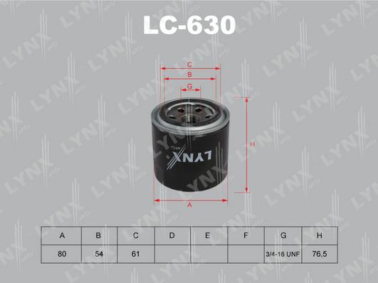 LYNXauto LC-630 - Yağ filtri furqanavto.az