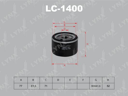 LYNXauto LC-1400 - Yağ filtri furqanavto.az