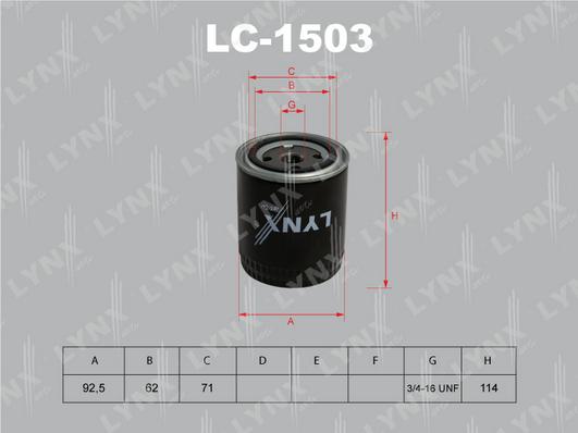 LYNXauto LC-1503 - Yağ filtri furqanavto.az