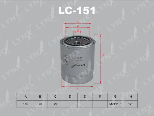 LYNXauto LC-151 - Yağ filtri furqanavto.az