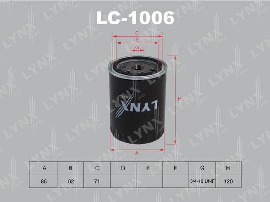 LYNXauto LC-1006 - Yağ filtri furqanavto.az
