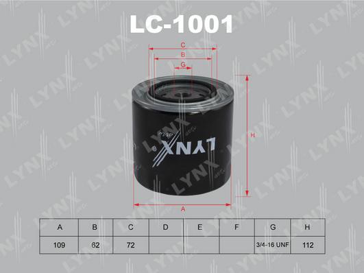 LYNXauto LC-1001 - Yağ filtri furqanavto.az