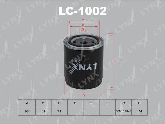 LYNXauto LC-1002 - Yağ filtri furqanavto.az