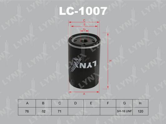 LYNXauto LC-1007 - Yağ filtri furqanavto.az
