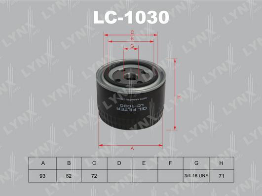 LYNXauto LC-1030 - Yağ filtri furqanavto.az