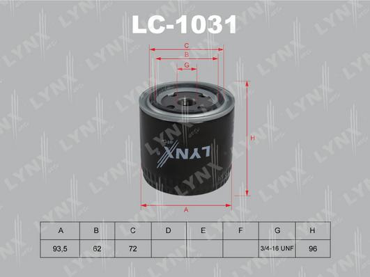 LYNXauto LC-1031 - Yağ filtri furqanavto.az