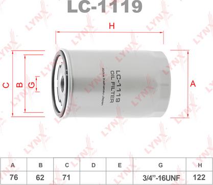 LYNXauto LC-1119 - Yağ filtri furqanavto.az