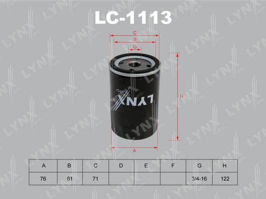 LYNXauto LC-1113 - Yağ filtri furqanavto.az