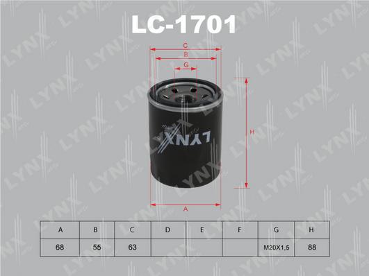 LYNXauto LC-1701 - Yağ filtri furqanavto.az