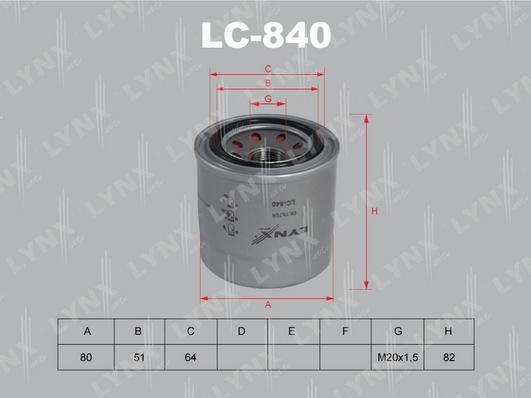 LYNXauto LC-840 - Yağ filtri furqanavto.az