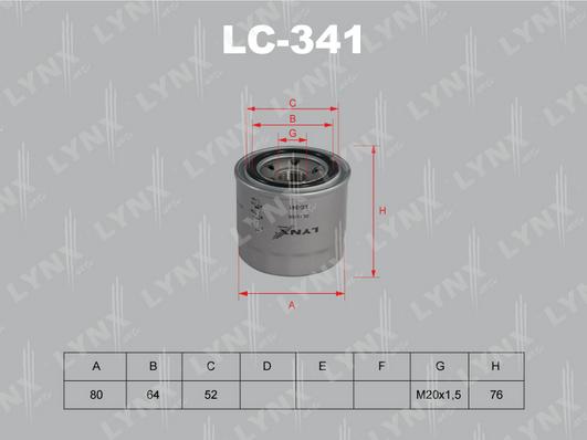 LYNXauto LC-341 - Yağ filtri furqanavto.az