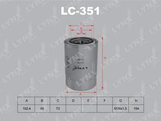 LYNXauto LC-351 - Yağ filtri furqanavto.az