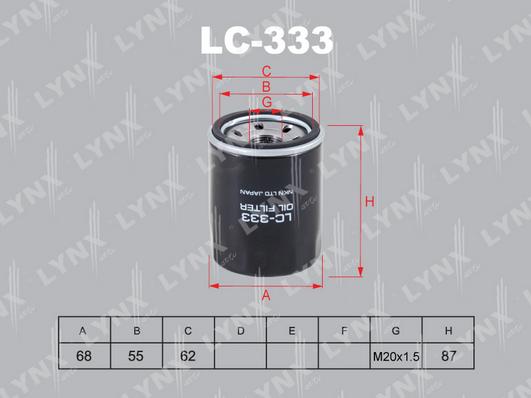 LYNXauto LC-333 - Yağ filtri furqanavto.az