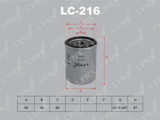 LYNXauto LC-216 - Yağ filtri furqanavto.az