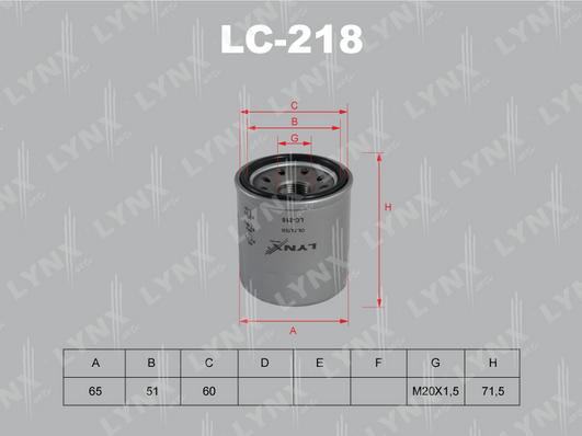 LYNXauto LC-218 - Yağ filtri furqanavto.az