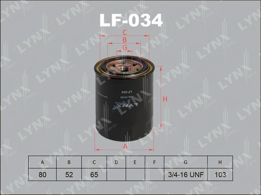 LYNXauto LF-034 - Yanacaq filtri furqanavto.az