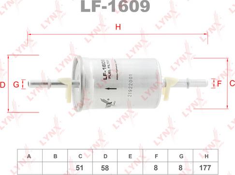 LYNXauto LF-1609 - Yanacaq filtri furqanavto.az