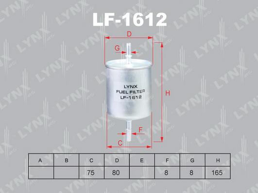 LYNXauto LF-1612 - Yanacaq filtri furqanavto.az