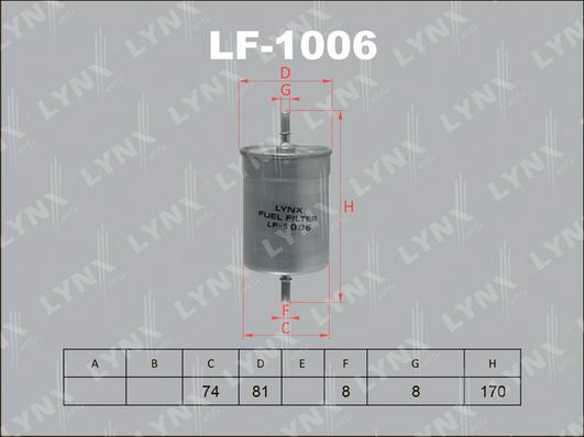 LYNXauto LF-1006 - Yanacaq filtri furqanavto.az