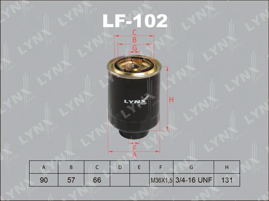 LYNXauto LF-102 - Yanacaq filtri furqanavto.az